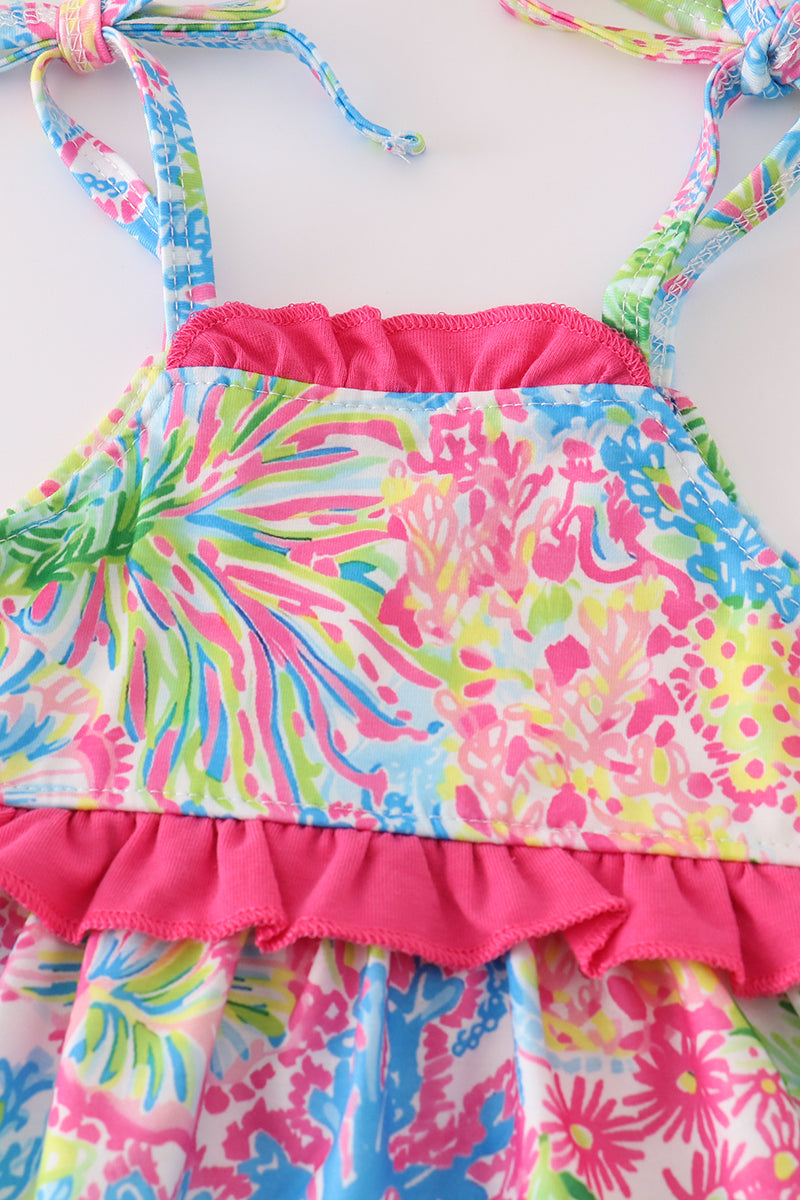 Tropical Floral Girl Bloomer Set