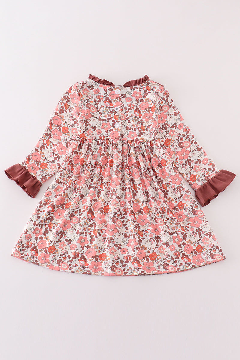 Fall Floral Ruffle Dress