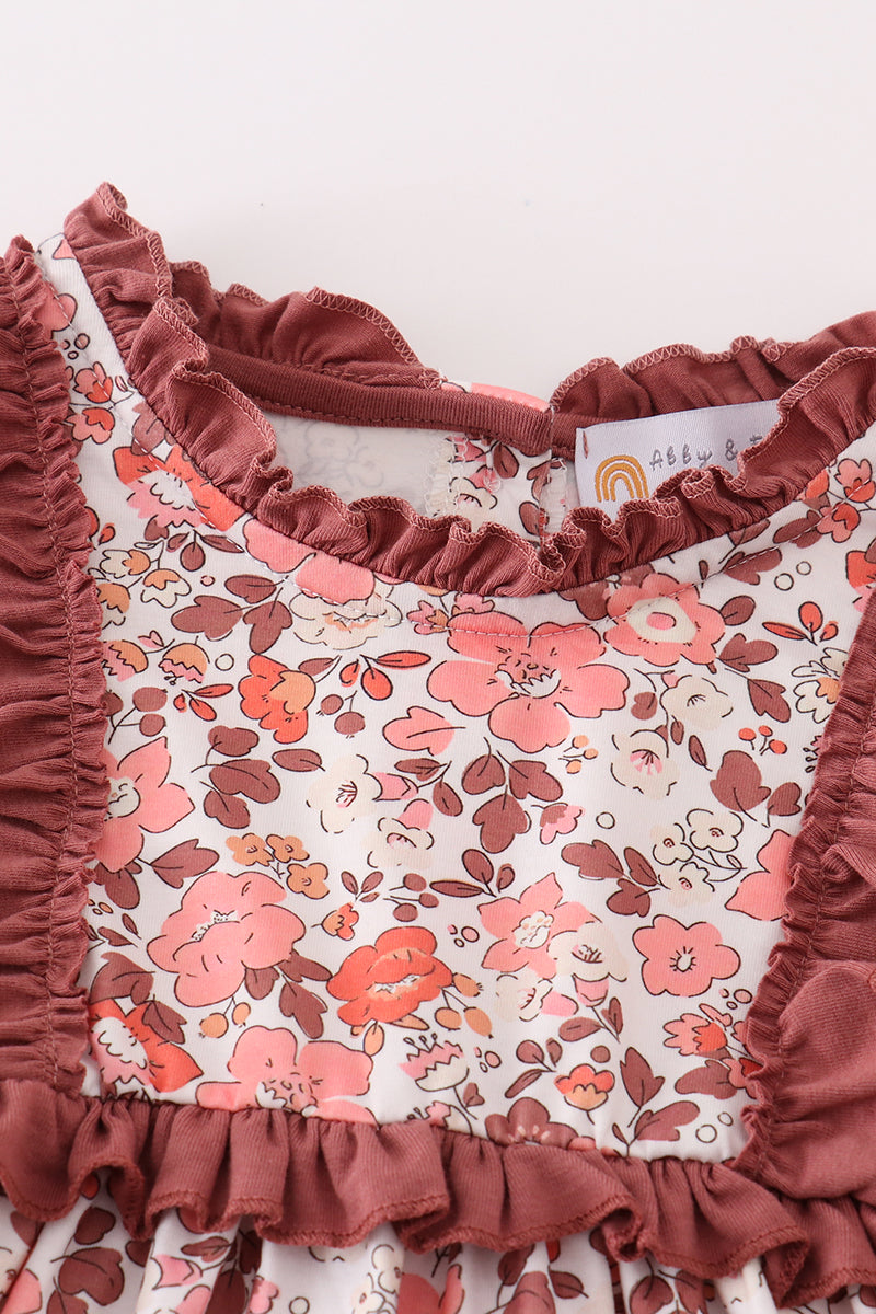 Fall Floral Ruffle Dress