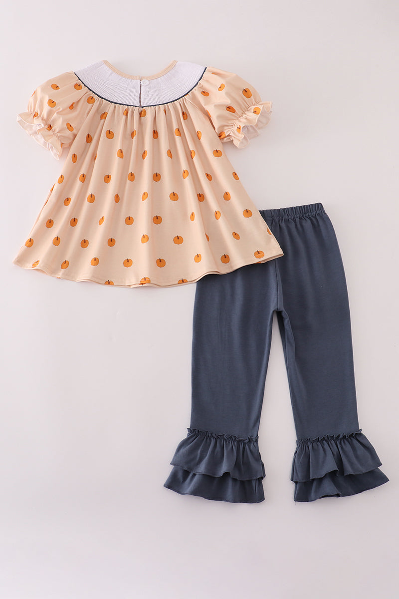 Smocked Pumpkins & Ruffle Pants Set