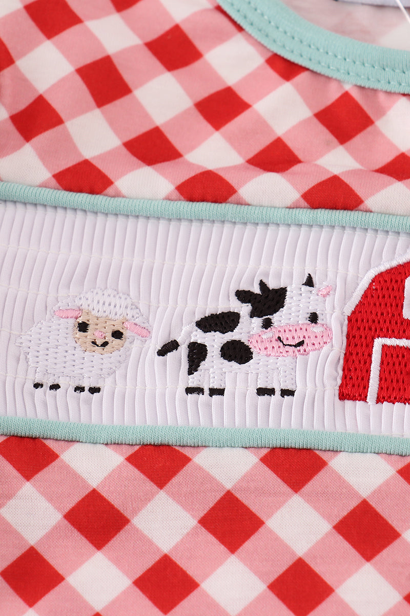 Red Gingham Farm Jumper