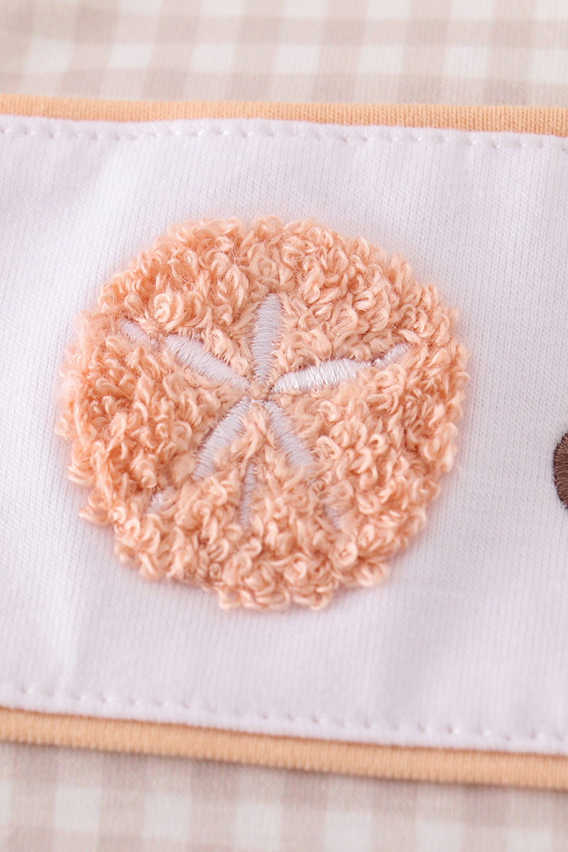 Khaki Shells & Starfish French Knot Boy JonJon