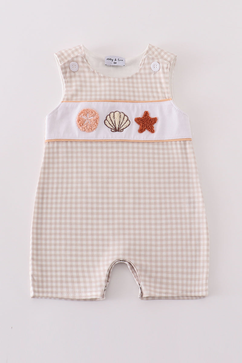 Khaki Shells & Starfish French Knot Boy JonJon