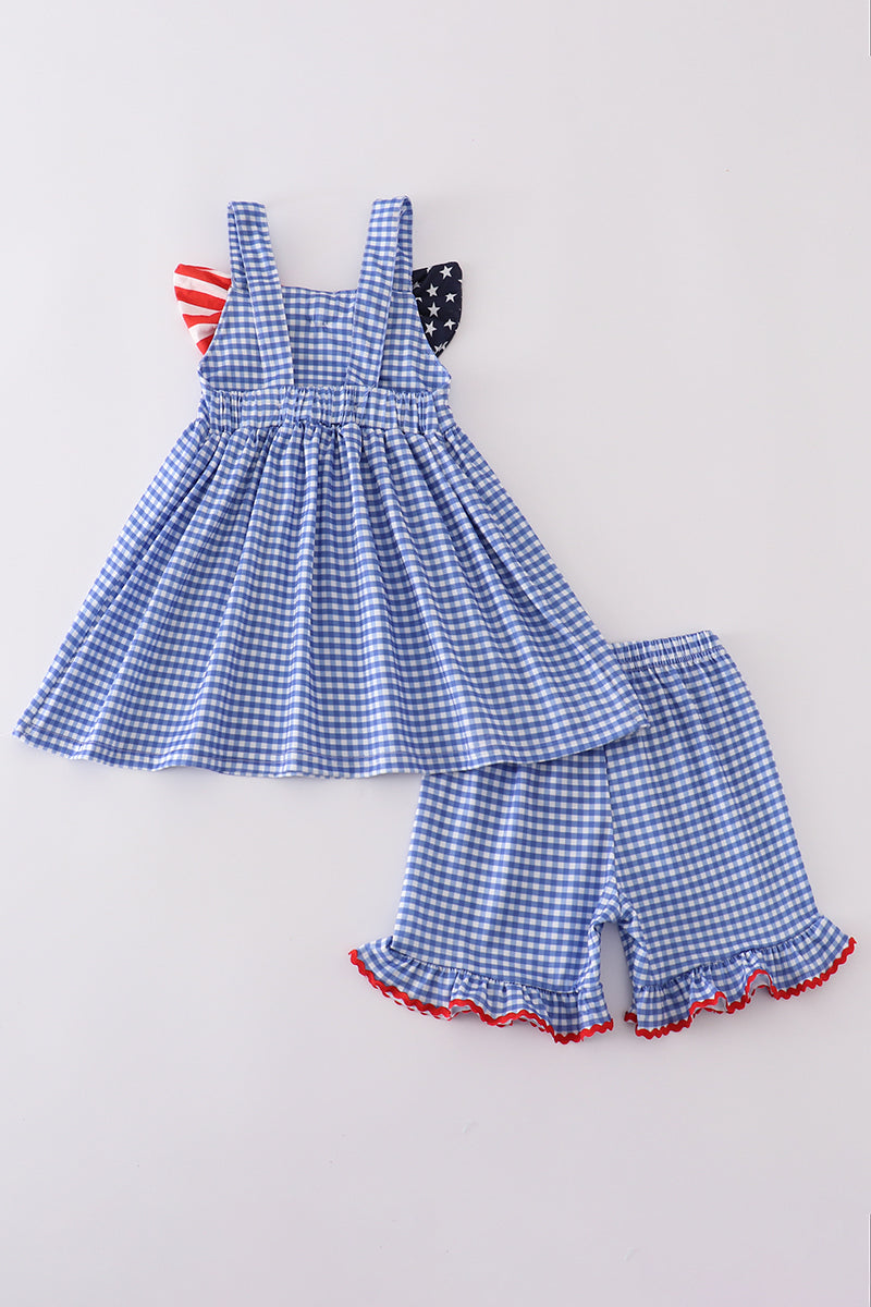Flag Bow Gingham Set