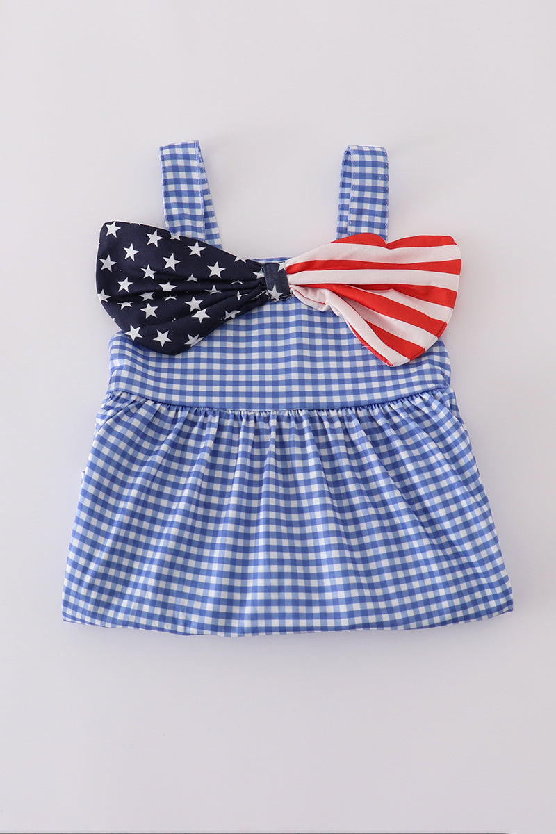 Flag Bow Gingham Set