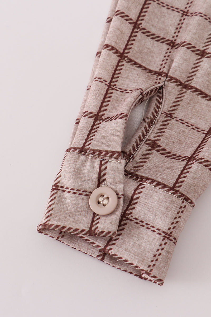 Brown Plaid Button Down
