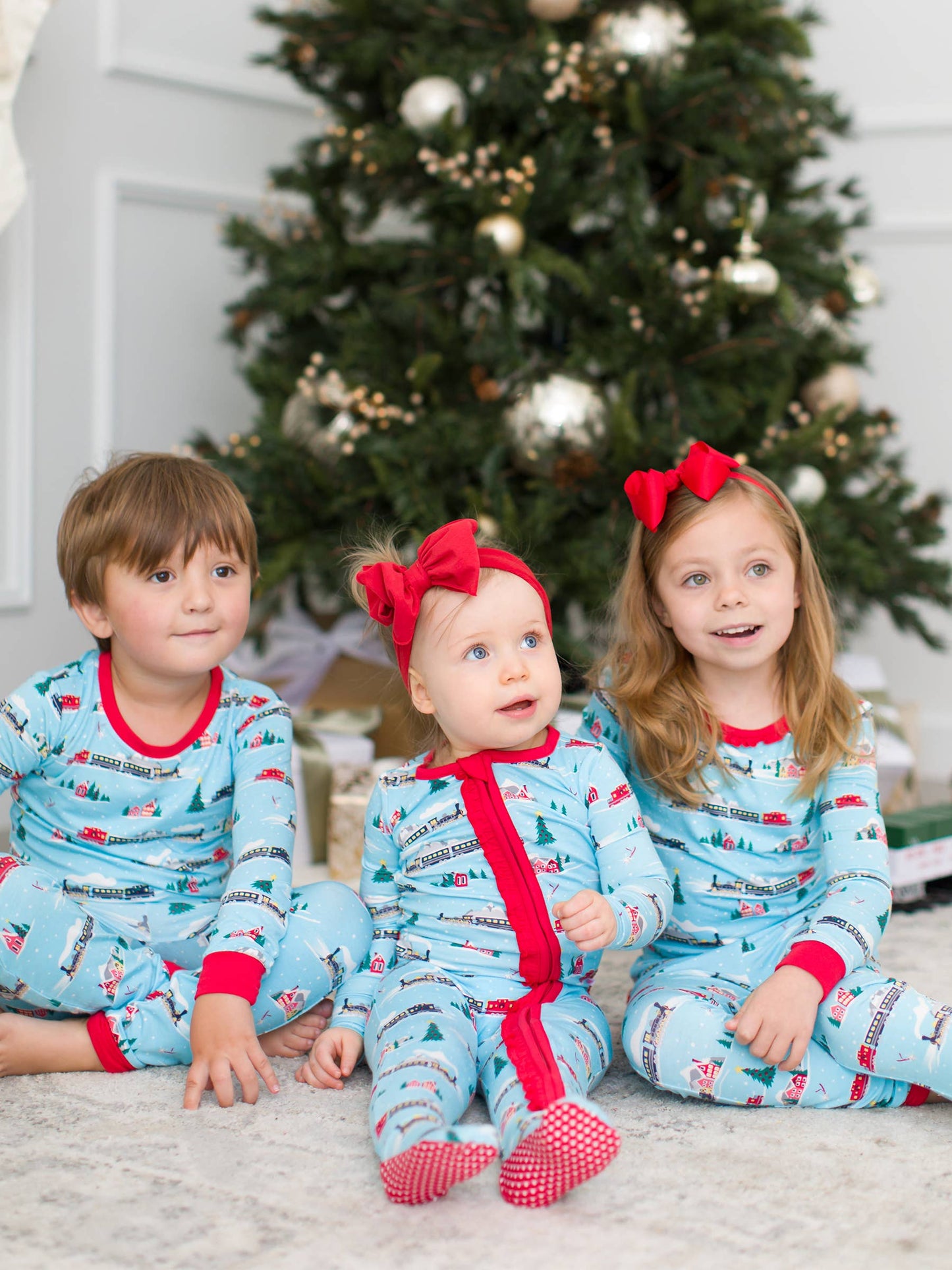 Girls All Aboard Bamboo Footed Ruffle Pajama