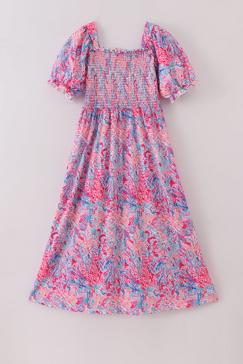 Pink Coral Reef Mom Dress