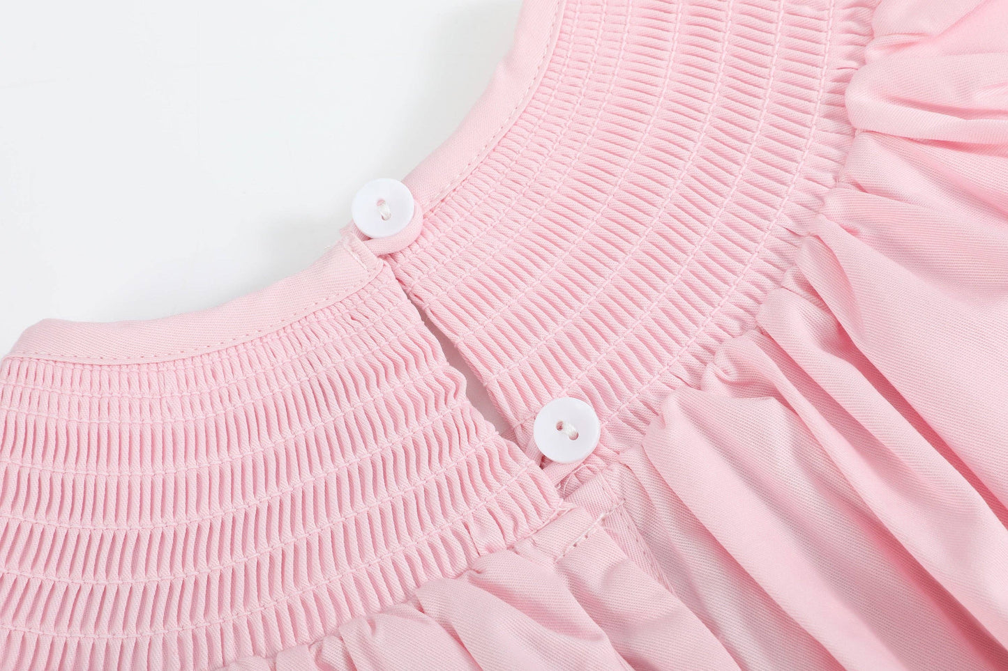Pink Bows Smocked Bishop Dress