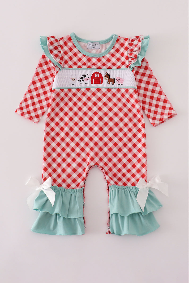 Red Gingham Farm Jumper