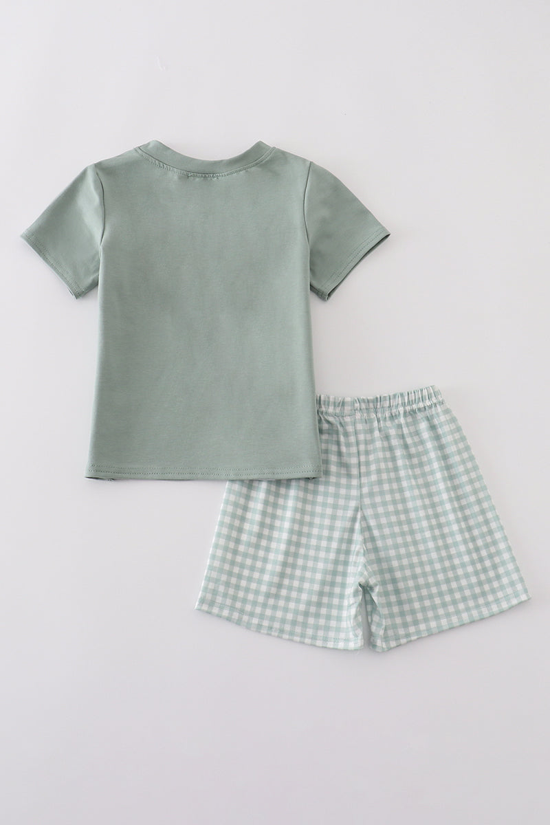 Sage Gingham Boy Set
