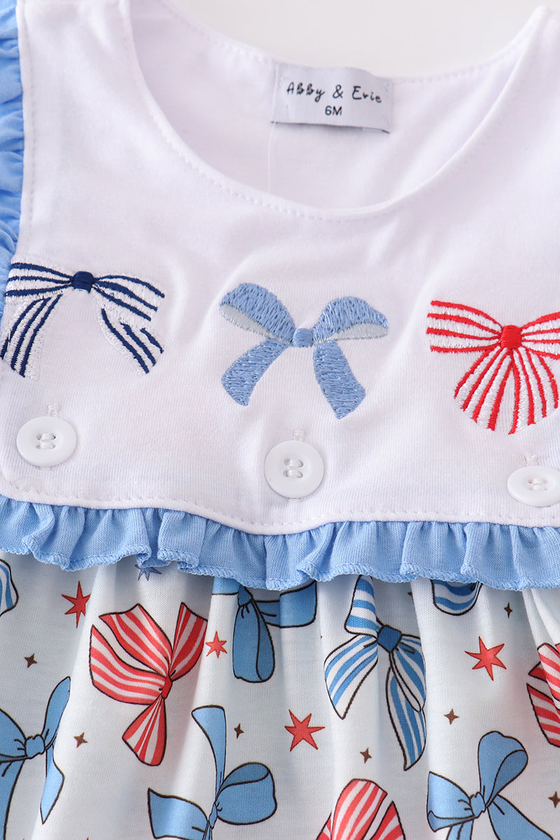 Bow Print Ruffle Bloomer Set