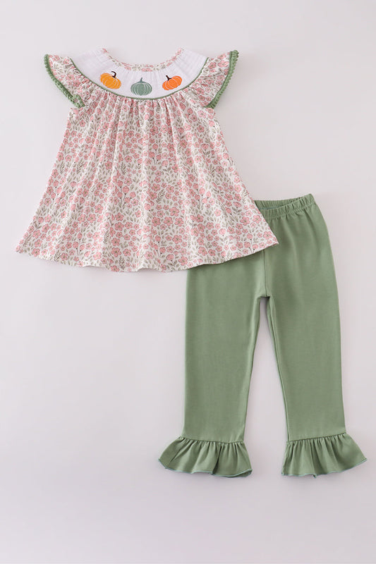 Pink Floral & Pumpkins Set