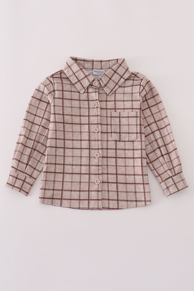 Brown Plaid Button Down