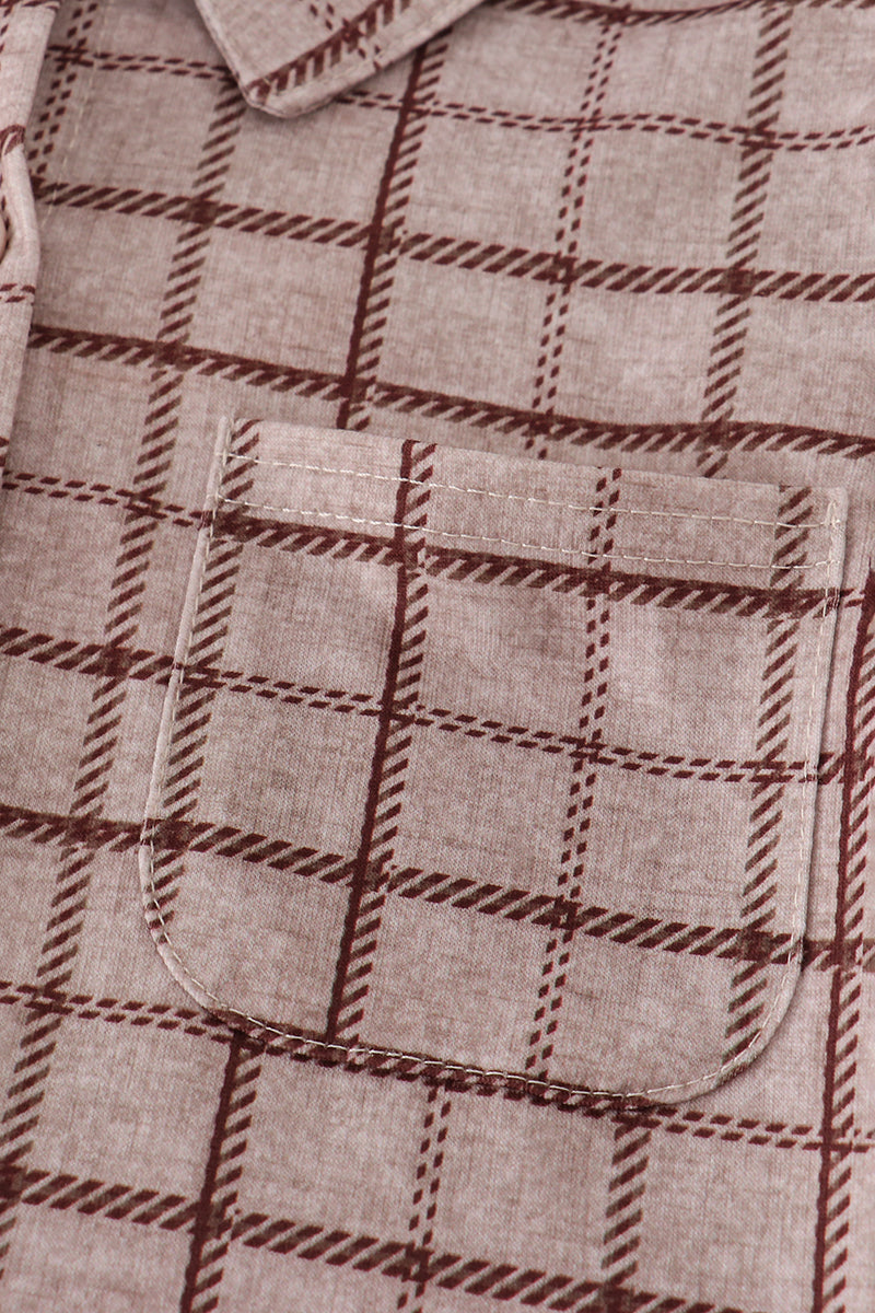 Brown Plaid Button Down