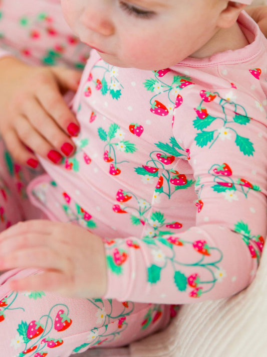 Sweet As Strawberries Bamboo Footed Pajama