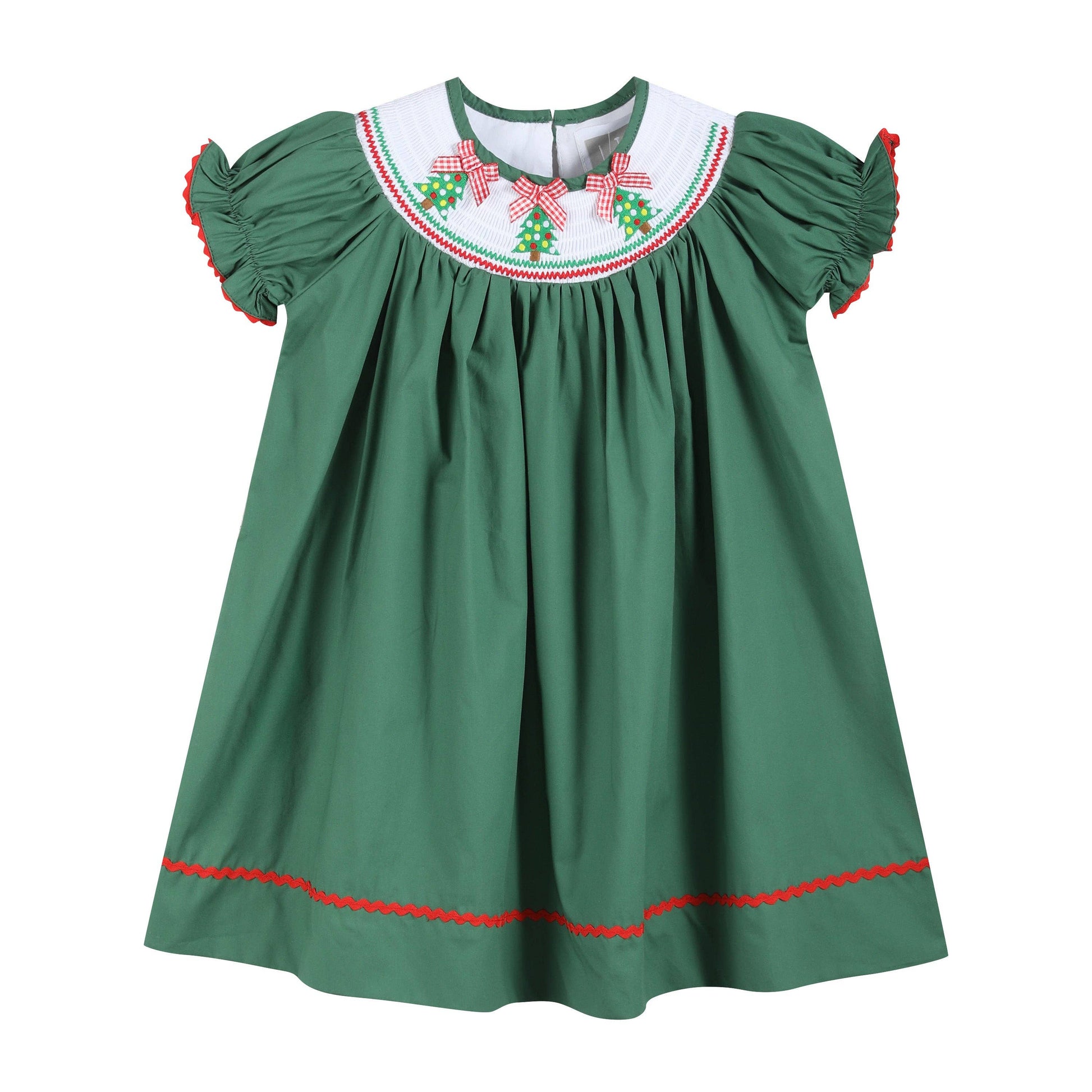 Green Christmas Tree SS Smocked Dress Southern Stella Green Christmas Tree SS Smocked Dress Southern Stella