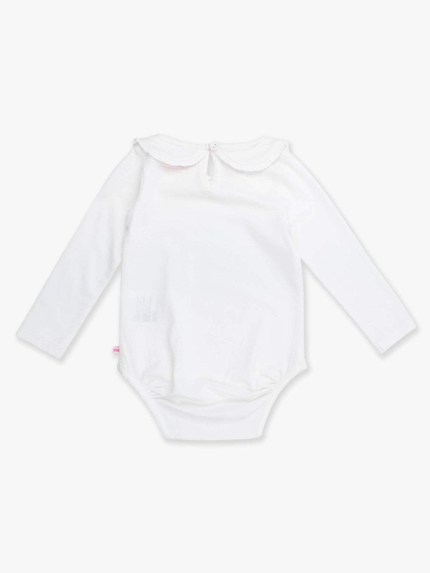 White Ruffle Peter Pan Collar Long Sleeve Bodysuit