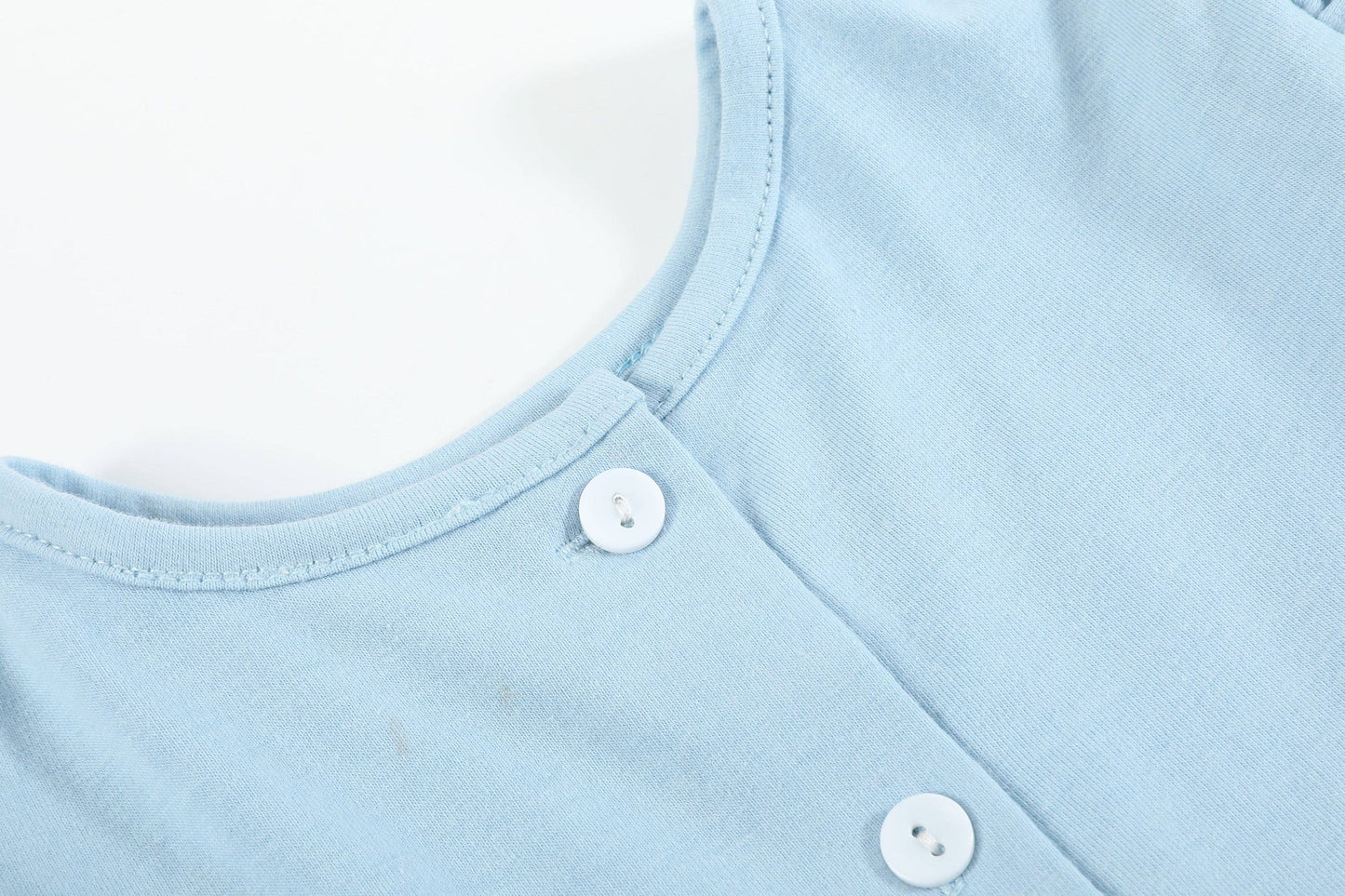 Light Blue Christmas Smocked Ruffle Romper