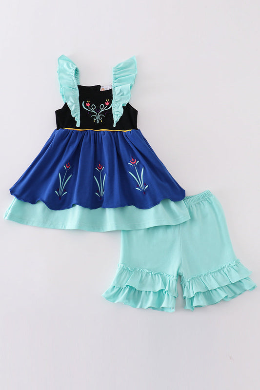 Anna Embroidery Ruffle Girl Set