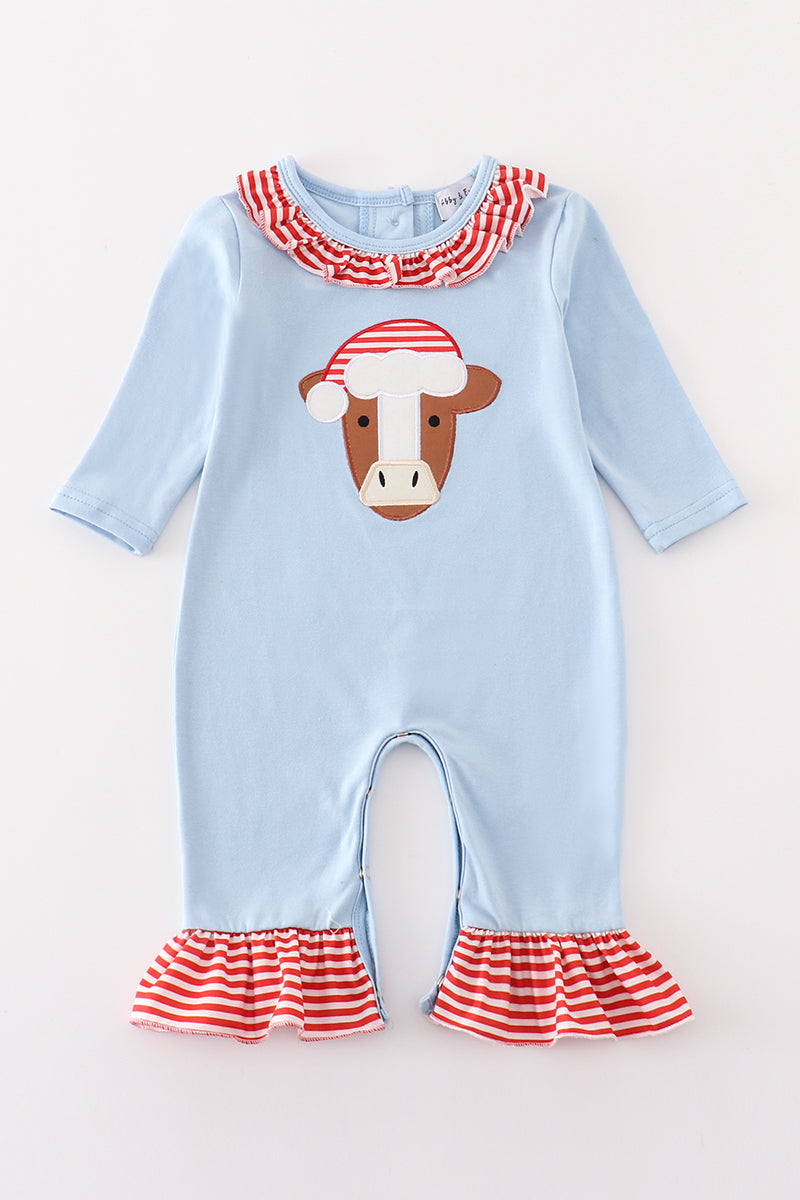 Santa Cow Ruffle Romper