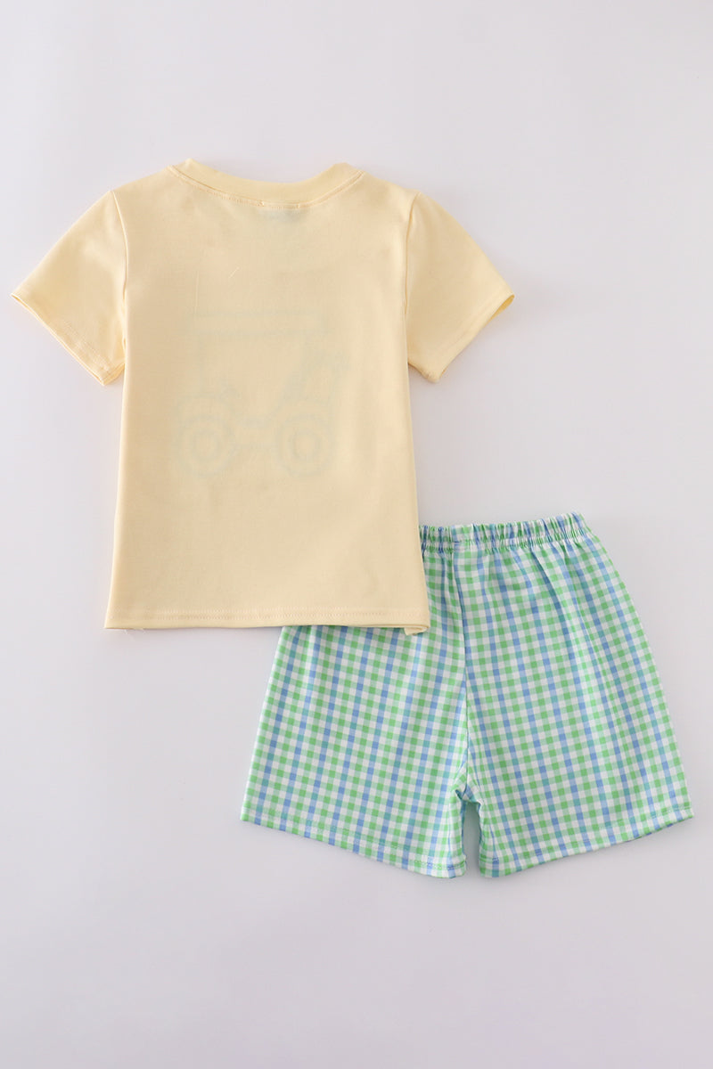 Yellow Golf Cart Appliqué Set