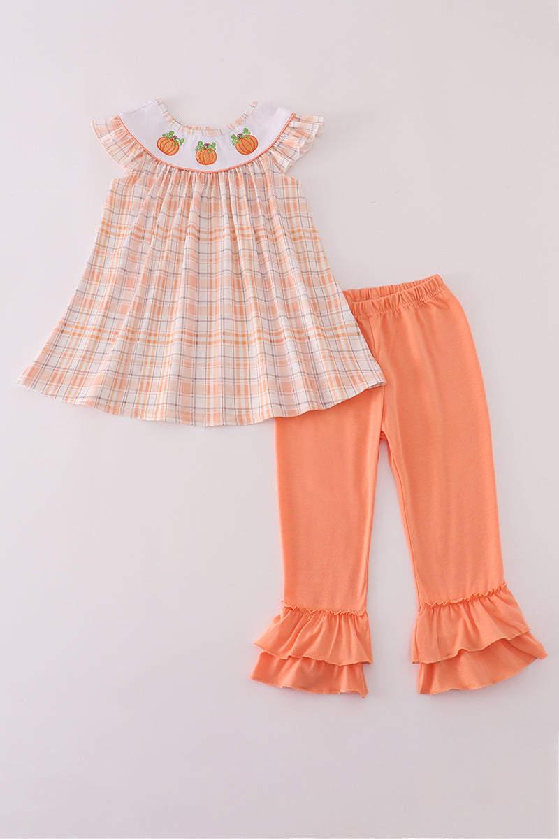 Orange Pumpkin Short Sleeve & Pants Set