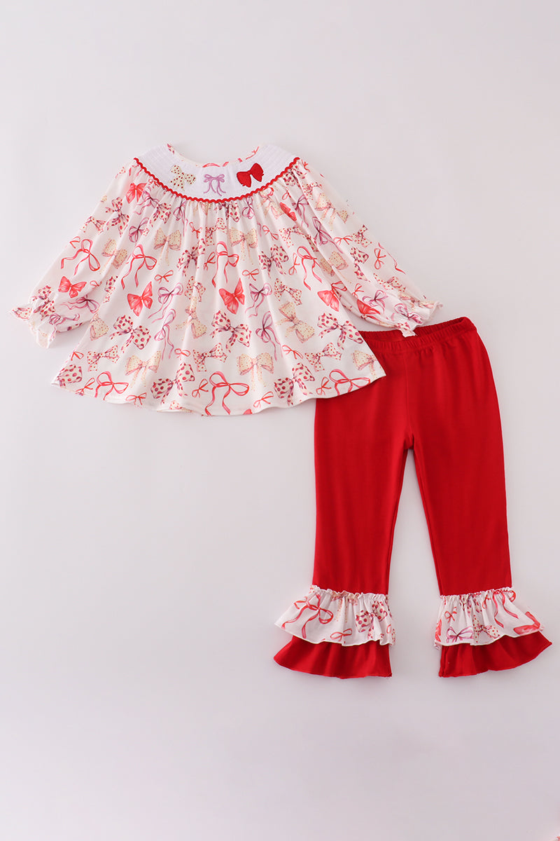 All About Bows Smocked Pants Set