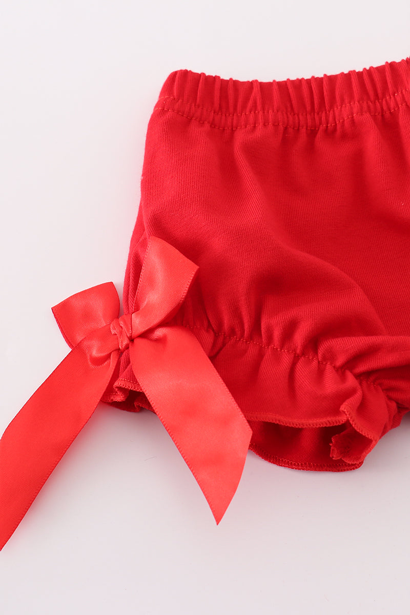 Green Holly Floral Smocked Bloomer Set