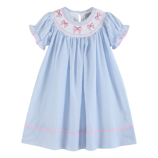 Bow Smocked Bishop Dress